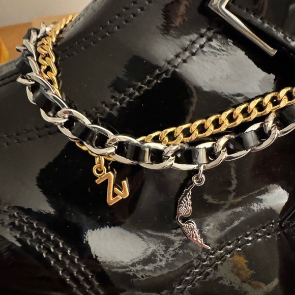 Zadig & Voltaire NIB Laureen Chain Bootie Patent Leather Sz 38 - Picture 6 of 11